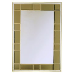 LaBarge Wall Mirror With Beveled & Smoked Glass Applique