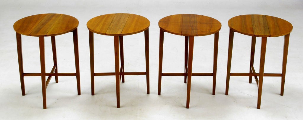 American Set Four Bertha Schaefer Style Nesting Tables and Serving Table For Sale