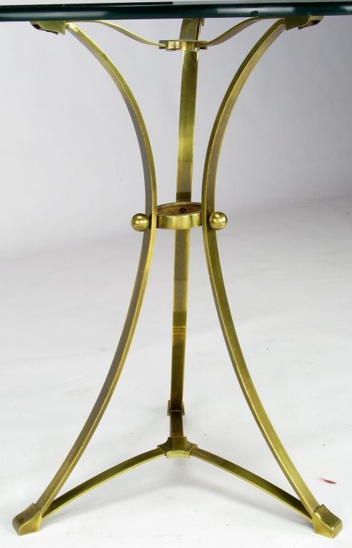 Italian Brass Tripodal Gueridon In The Manner Of Maison Jansen For Sale 2