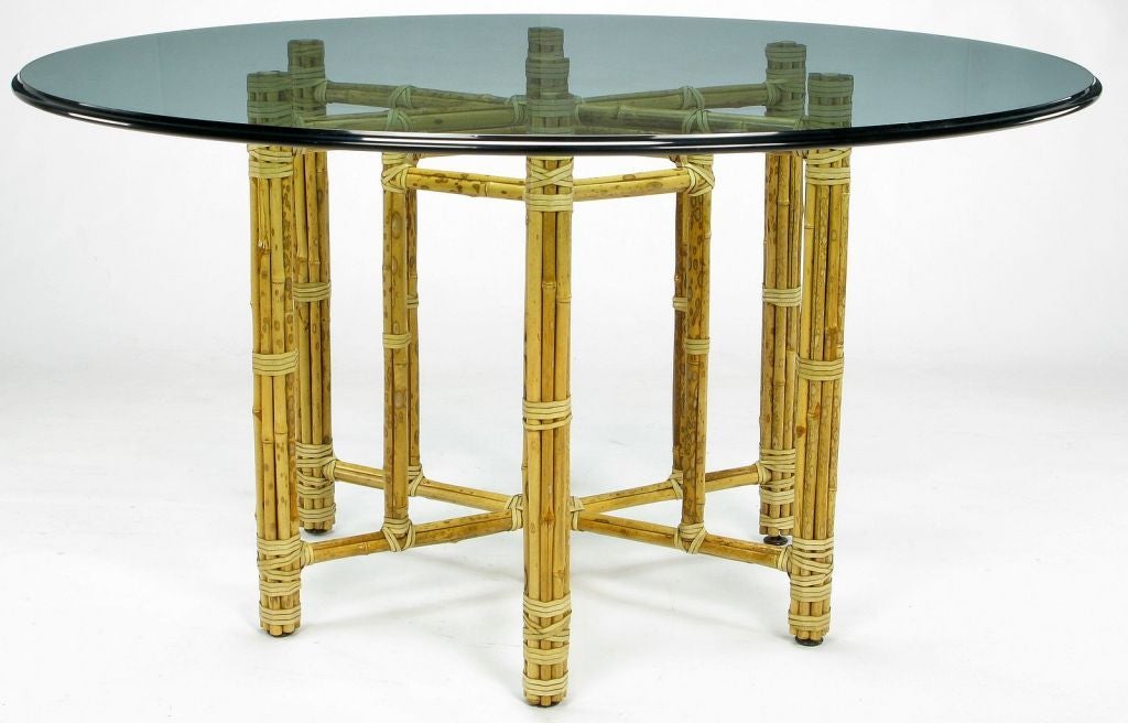 American Large McGuire Reeded Bamboo Dining Table