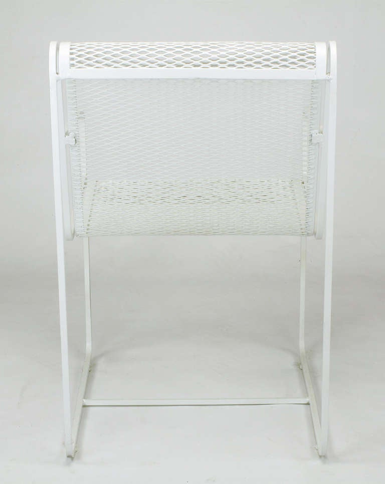 Rare Set Four Maurizio Tempestini White Lacquer Iron Chairs 1