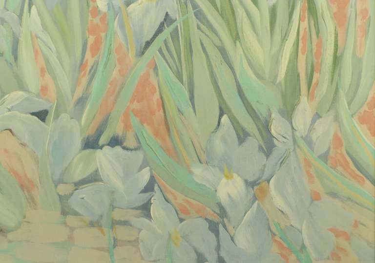 Lee Reynolds Impressionist Garden Huile sur toile Excellent état - En vente à Chicago, IL