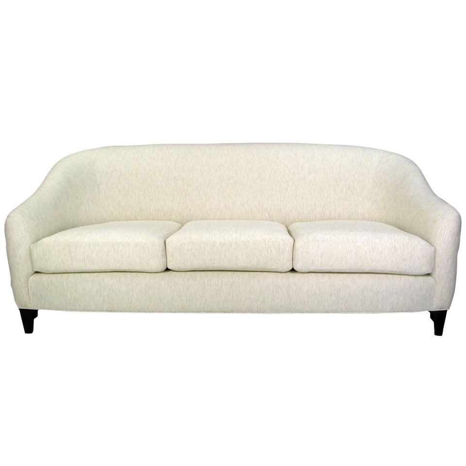 Donghia Sofa In Heathered White Stroheim & Romann Hemp Linen
