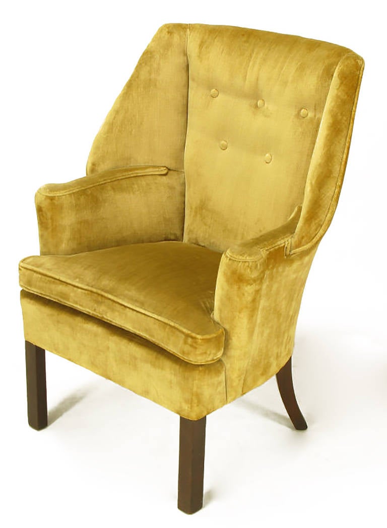 Mid-20th Century Pair of Uncommon 1940s Georgian Modern Wing Chairs
