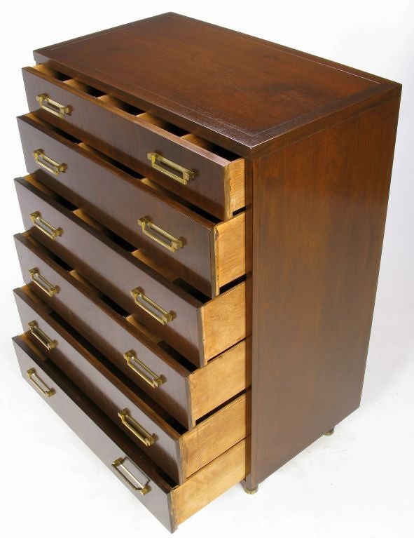 Mid-20th Century Baker Furniture Tall Mahogany Six Drawer Chest
