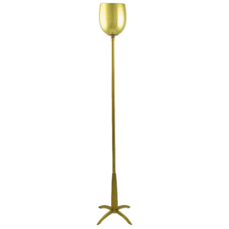 Stiffel Brass Tulip Shade Floor Lamp For Sale