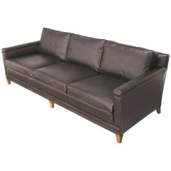 Heritage Classic Dark Chocolate Leather Three Seat Sofa