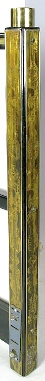 Mastercraft Acid Etched Brass & Black Lacquer King Headboard