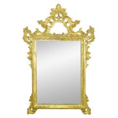 Large Italian Carved & Gilt Wood Rococo Mirror 5