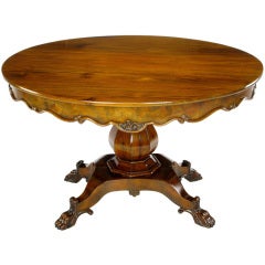 Hand Carved Walnut Italian Neoclassical Paw Foot Dining Table 9