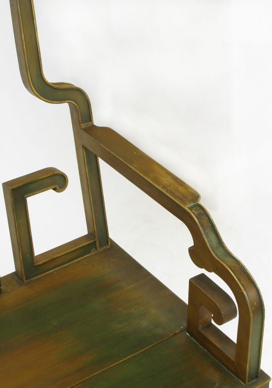 Four Gump's 1940s Hand Painted Chinoiserie Arm Chairs 3