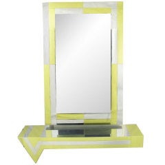 Brass & Chrome Console & Mirror In The Manner Of Paul Evans 2