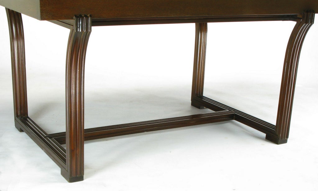 Rare Tommi Parzinger Parquetry Top Mahogany Dining Table 2