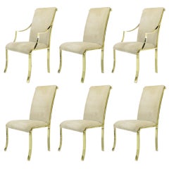 Six Design Institute Art Deco Revival Brass Dining Chairs