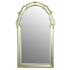 LaBarge Italian Regency Double Frame Aged Silver Leaf Mirror