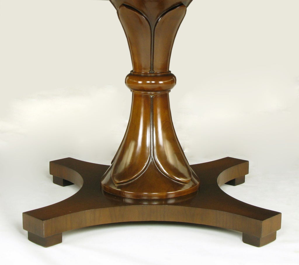 Mid-20th Century Lorin Jackson For Drexel Reverse Quatrefoil Base Pedestal Table