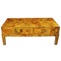 Italian Oyster Burl Campaign Coffee Table