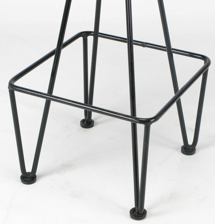 Six Wrought Iron Bar Stools After Frederick Weinberg 4