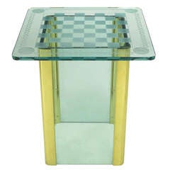 Elegant Etched Glass Game Table In The Style Of Pace Collection 4