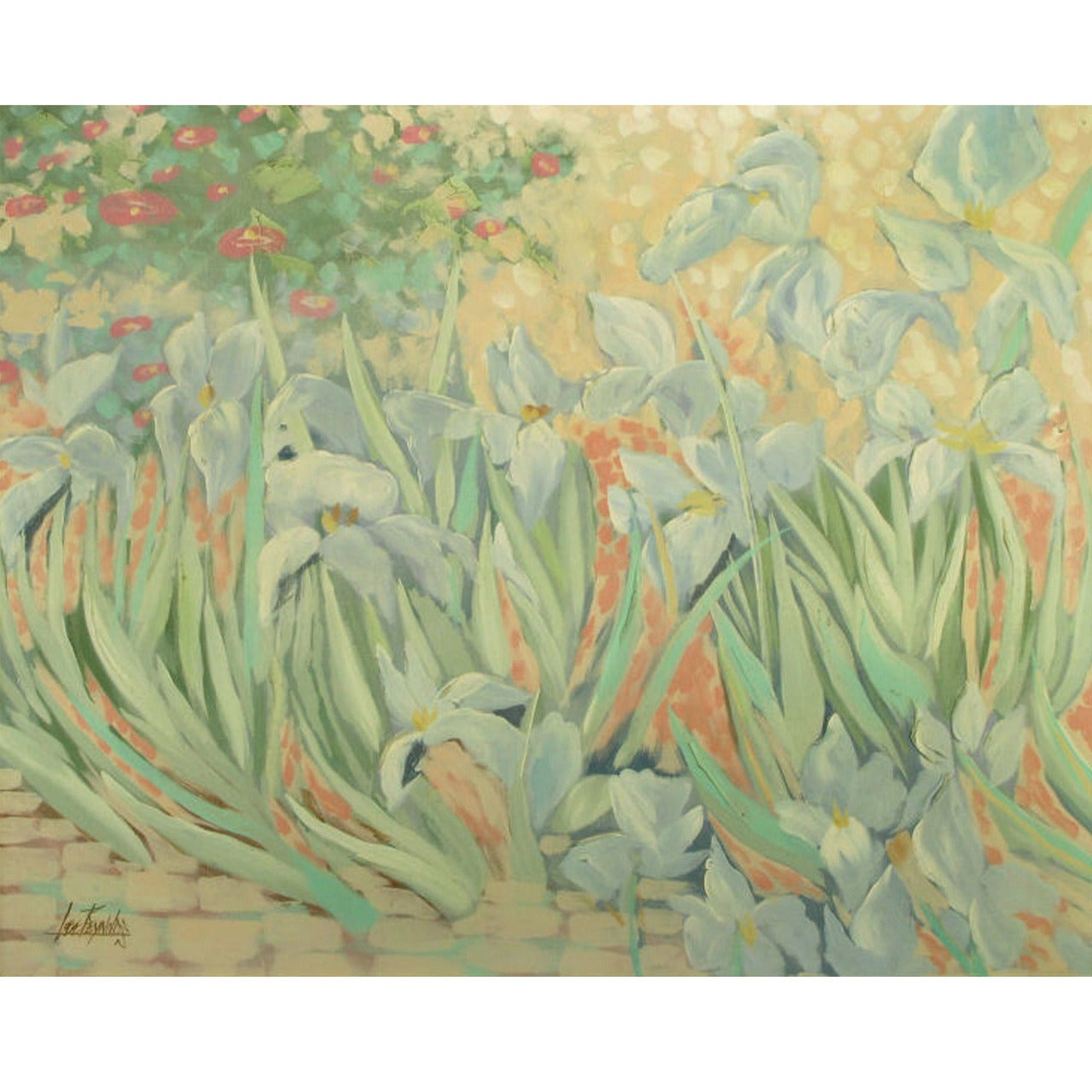 Lee Reynolds Impressionist Garden Oil On Canvas