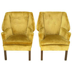 Pair of Uncommon 1940s Georgian Modern Wing Chairs