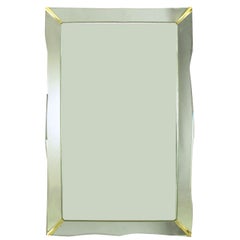 Retro 1940s Era Art Deco Scalloped Edge Mirror Framed Mirror