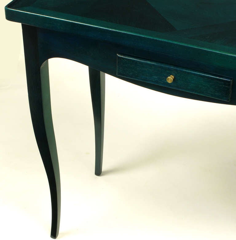 Jacques Bodart Parquetry Console In Saturated Viridian Green 2