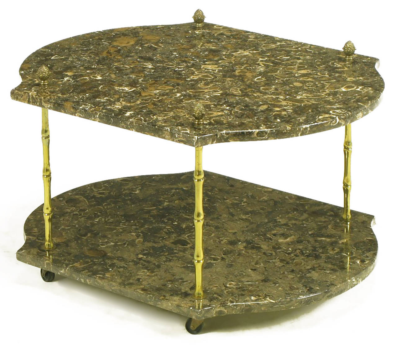 Pair of Italian Marble and Bronze End Tables 2