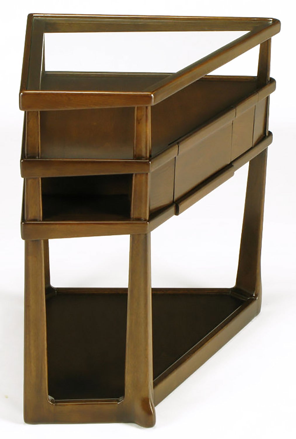 Mid-20th Century Uncommon Harold M. Schwartz Trapezoidal Side Table for Romweber For Sale