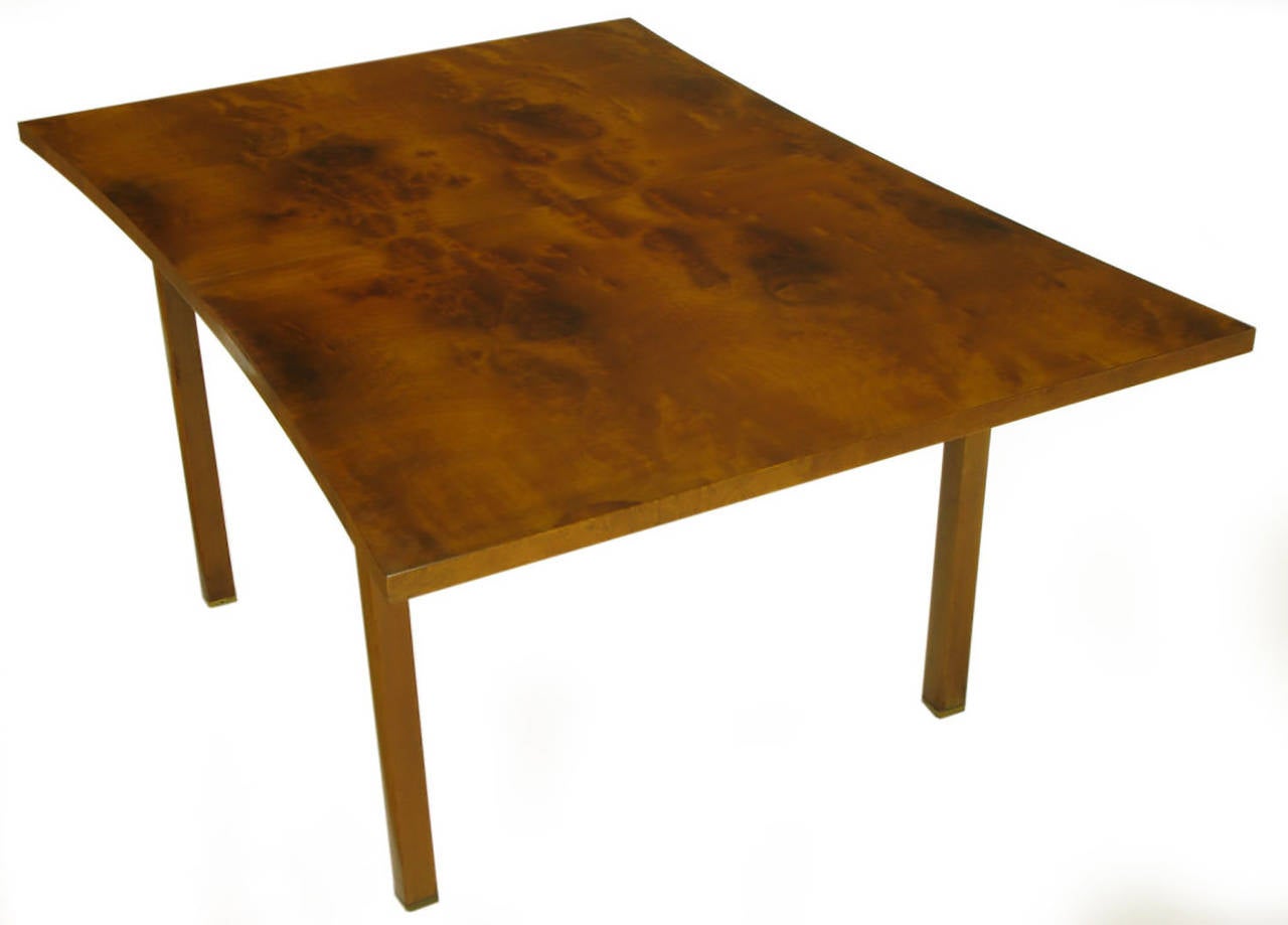 Rare Harold M Schwartz for Romweber Burled Walnut Parabolic Form Dining Table In Good Condition In Chicago, IL