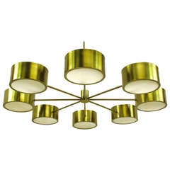 Litecraft 52" Gold Brushed Aluminum Eight-Arm Chandelier