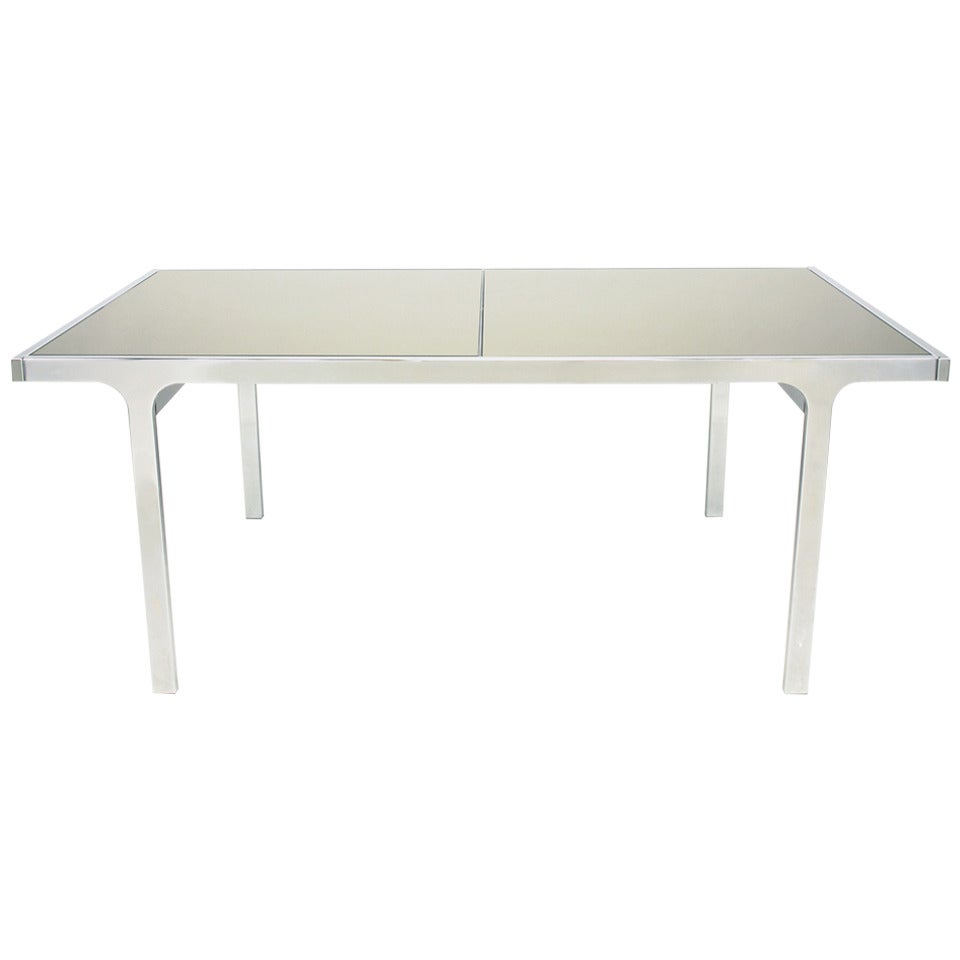 Signed Pierre Cardin Chrome and Mirror Dining Table