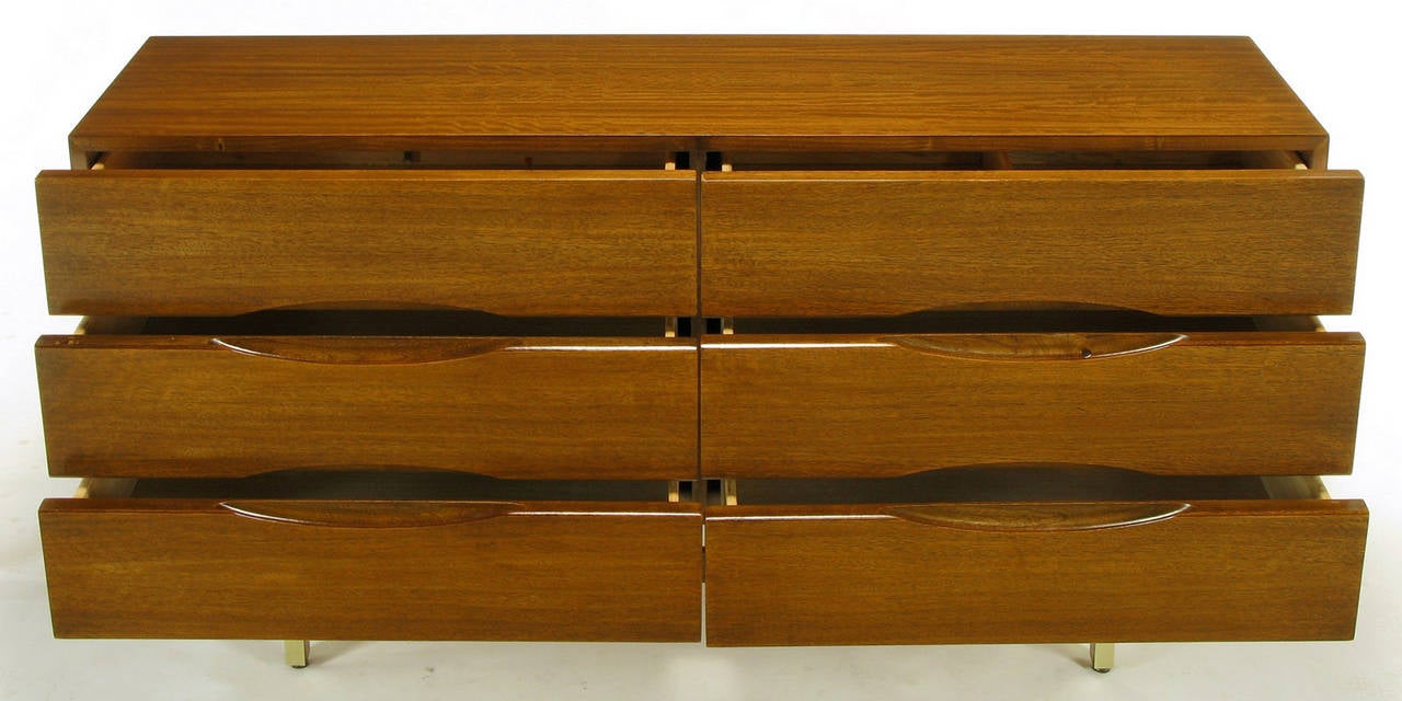 American of Martinsville Mahogany Dresser with Recessed Elliptical Pulls 1