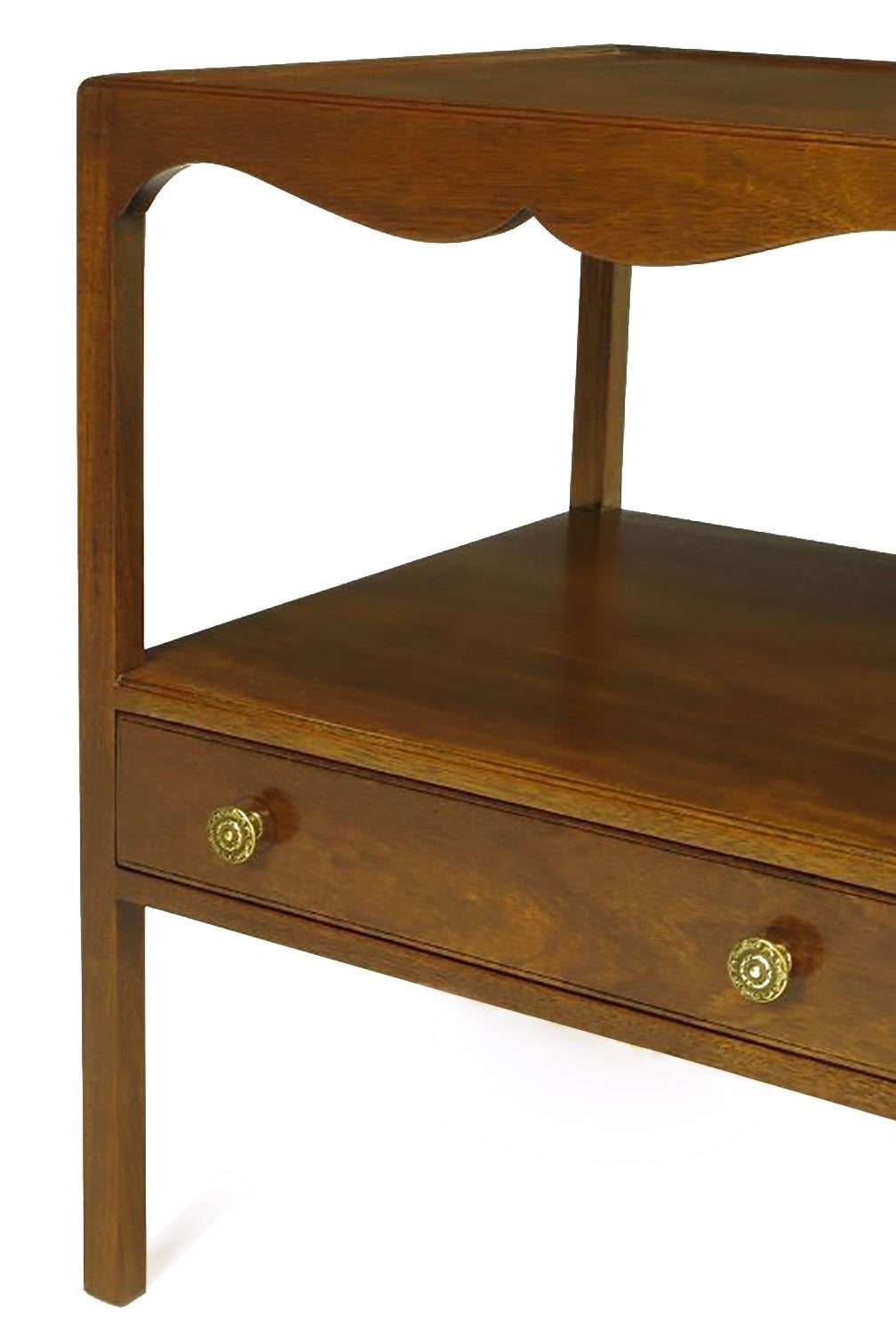 Pair of Kittinger Mahogany Scalloped Apron Nightstands with Drawers 2