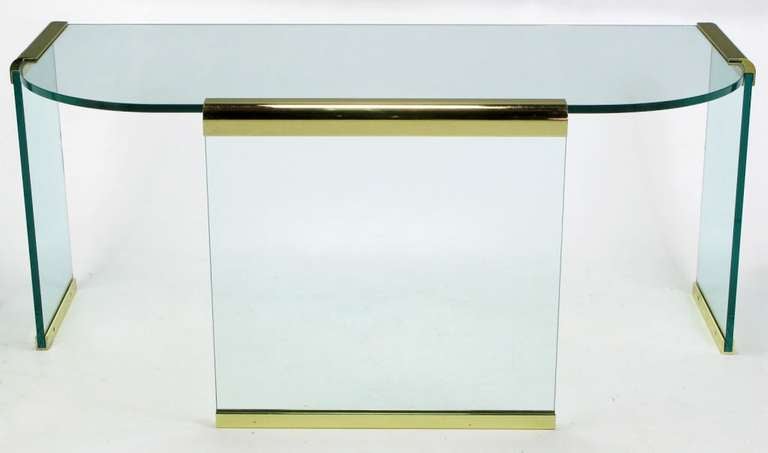 DIA Postmodern Glass & Brass Writing Table