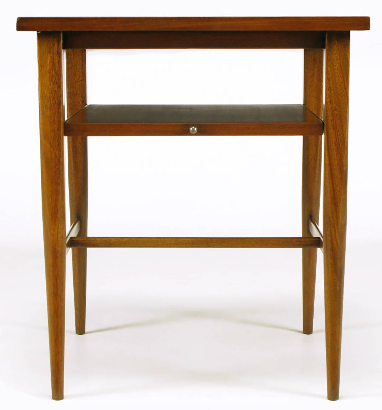 Mid-20th Century Paul McCobb Ribbon Mahogany End Table with Extensible Shelf