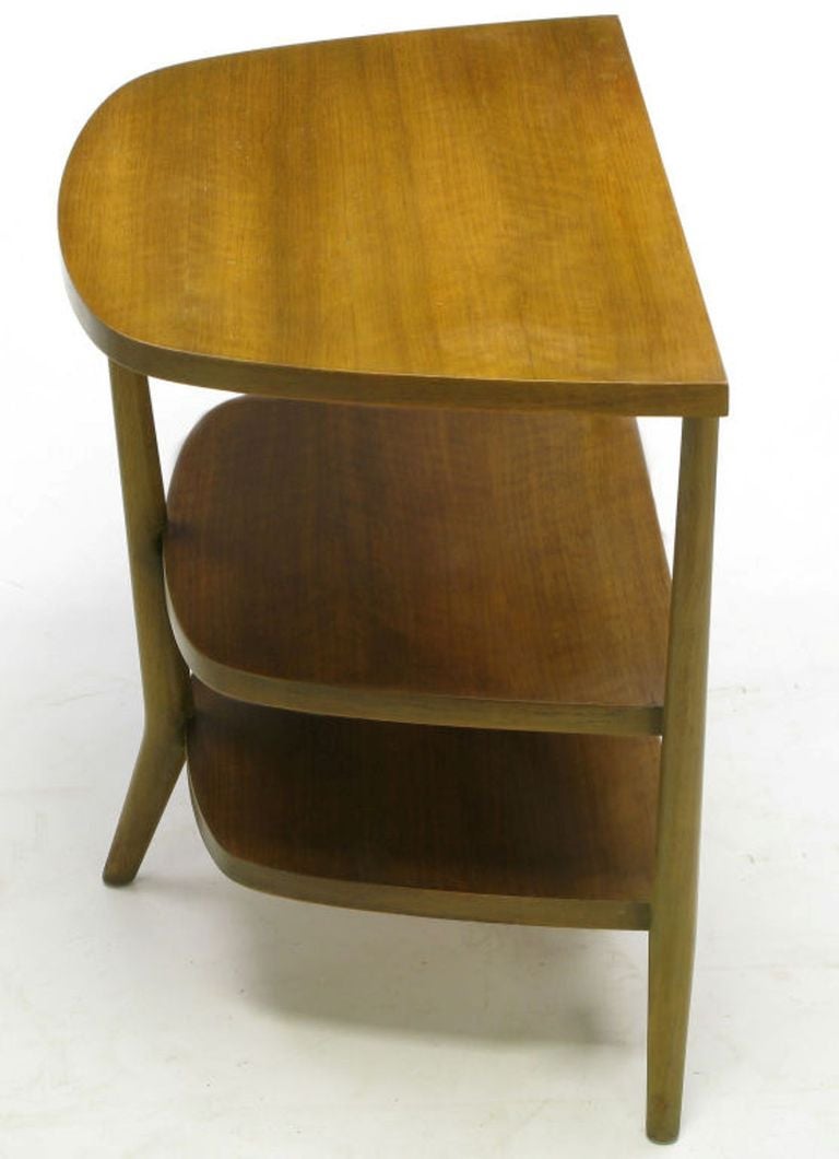 Bertha Schaefer Walnut Demilune Side Table In Excellent Condition In Chicago, IL