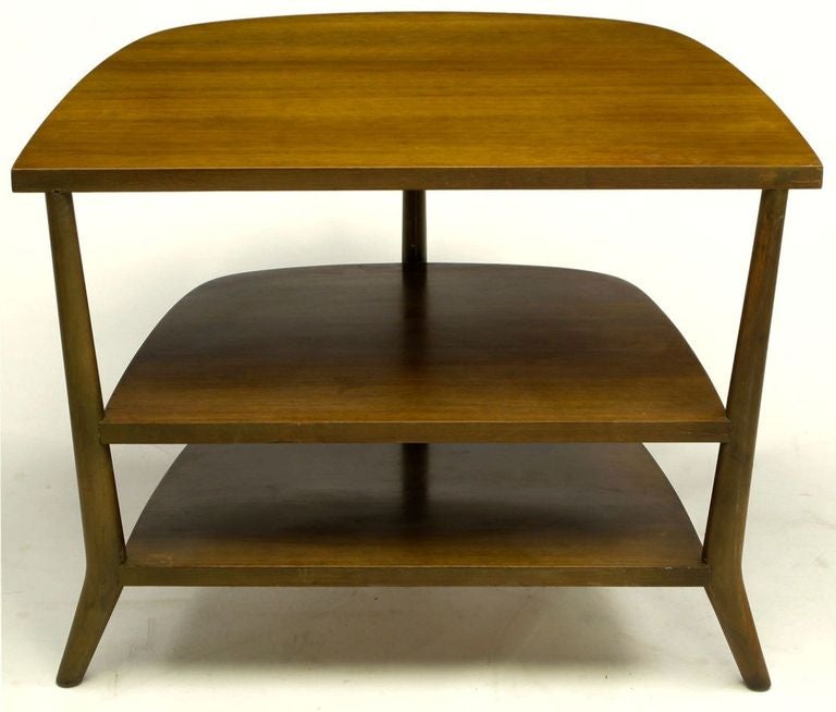 Mid-20th Century Bertha Schaefer Walnut Demilune Side Table