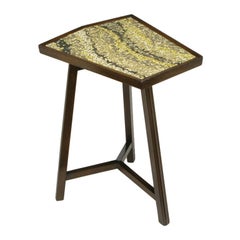 Rare Edward Wormley Pentagonal Glass Mosaic & Walnut Table