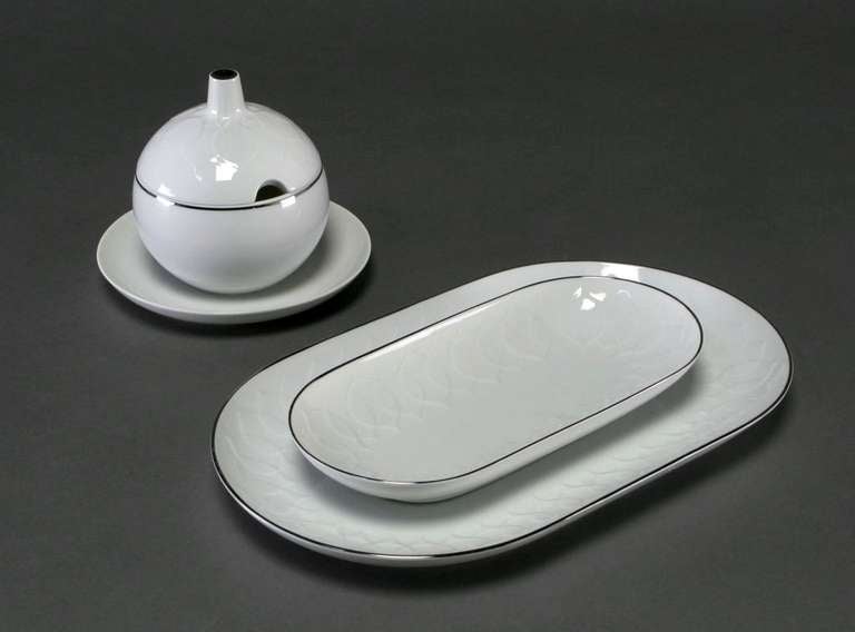 rosenthal china white with silver trim