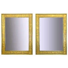Pair Large 1920s Egyptian Decoration Gilt Frame Mirrors