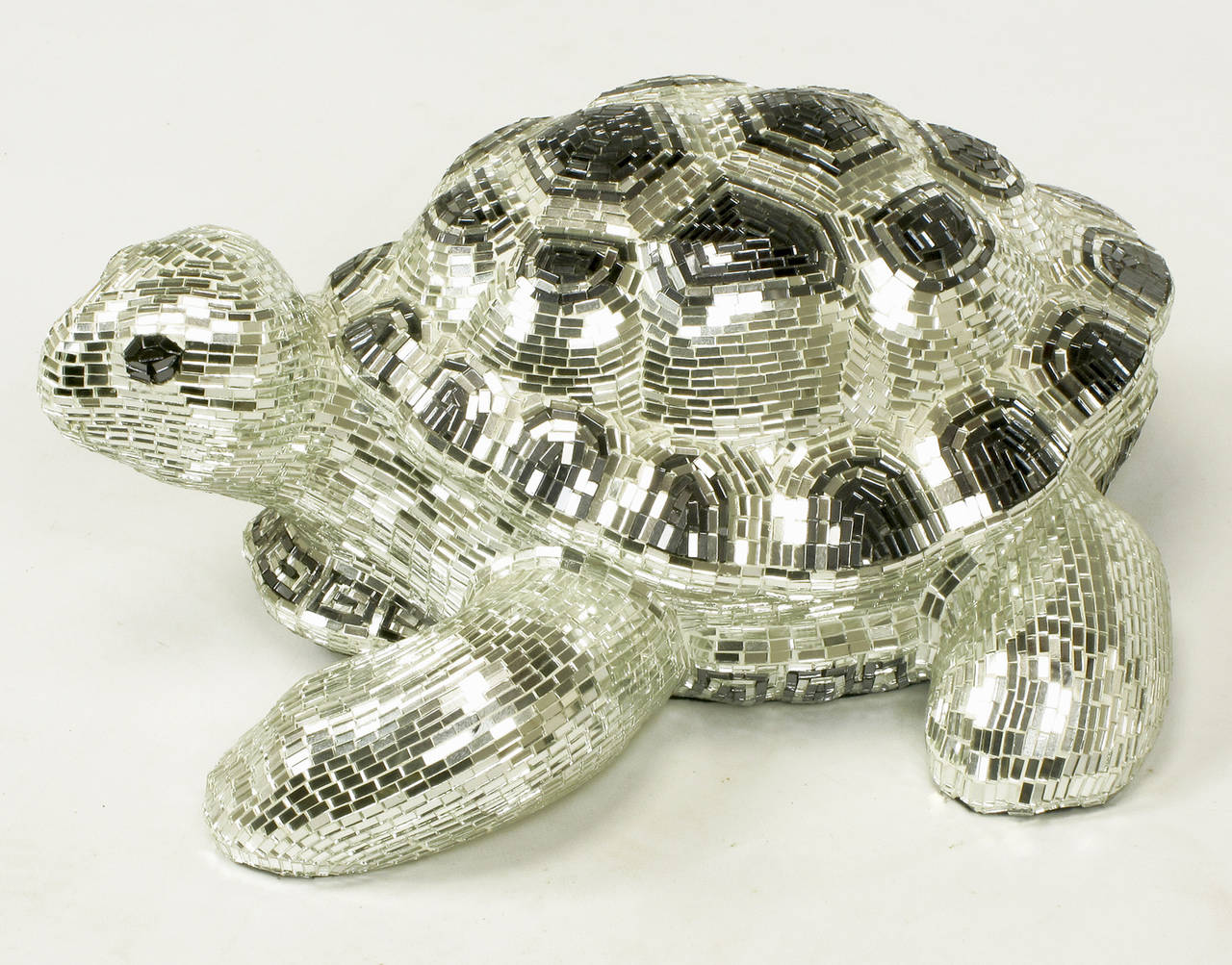 American Lifesize Tortoise Sculpture Clad in Tessellated Mirror