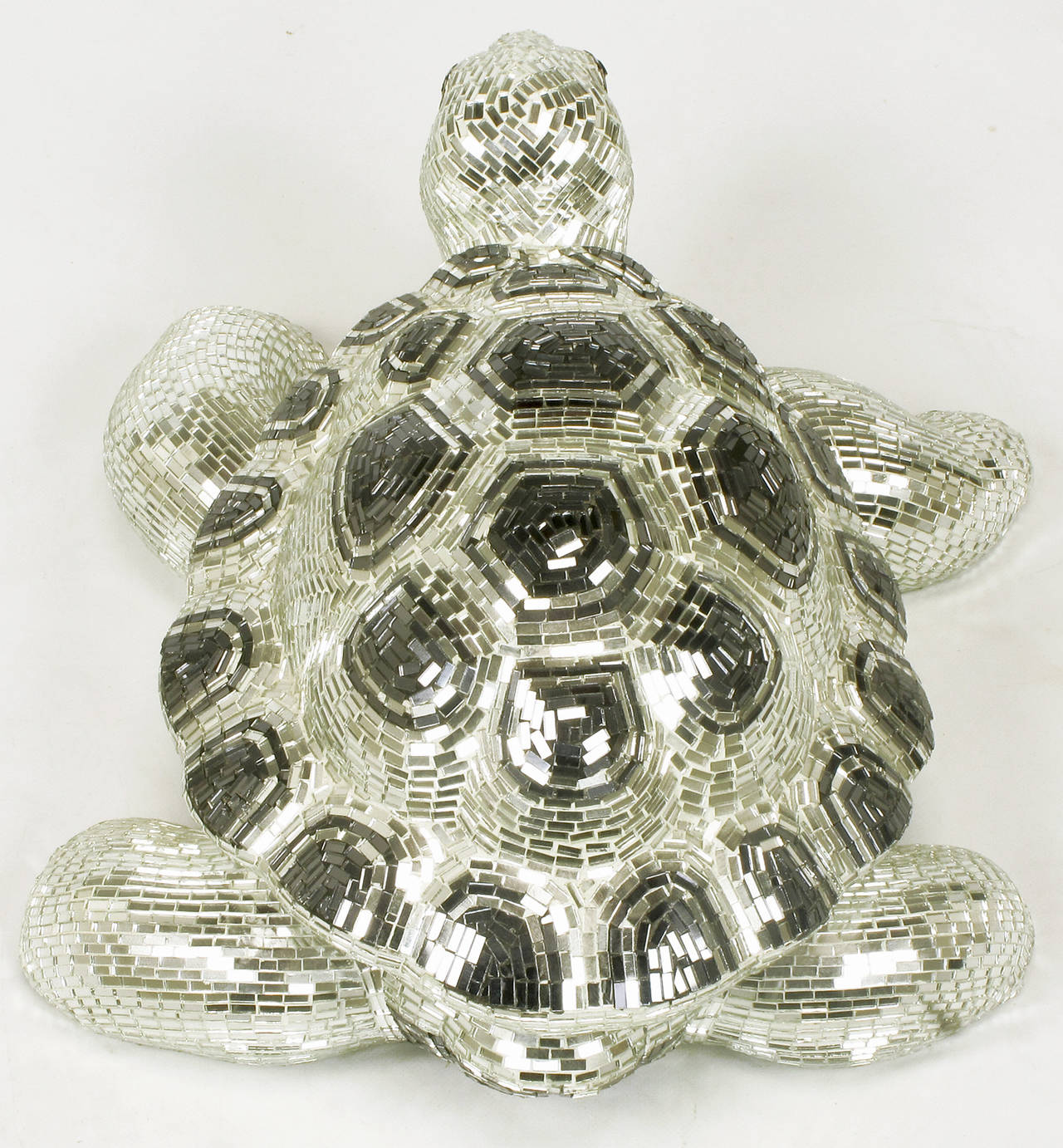 Lifesize Tortoise Sculpture Clad in Tessellated Mirror 3