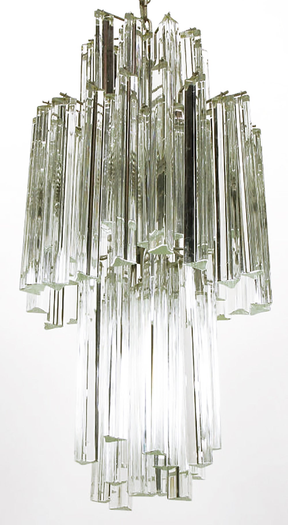 Triple-Layer Venini Crystal Chandelier In Good Condition In Chicago, IL