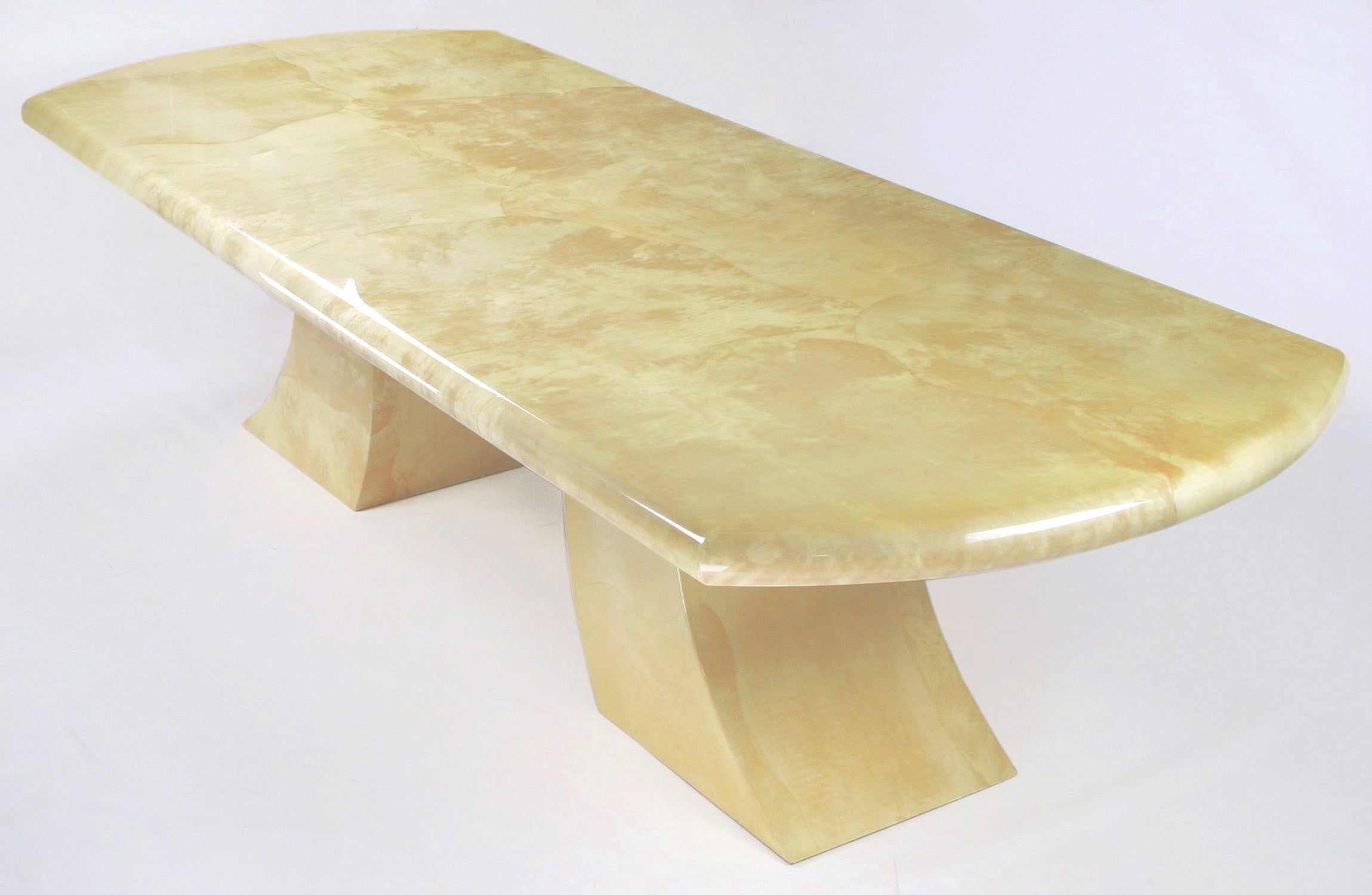 Karl Springer Pagoda Dining Table in Goatskin