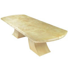 114 Inch Karl Springer Pagoda Dining Table In Goatskin 11