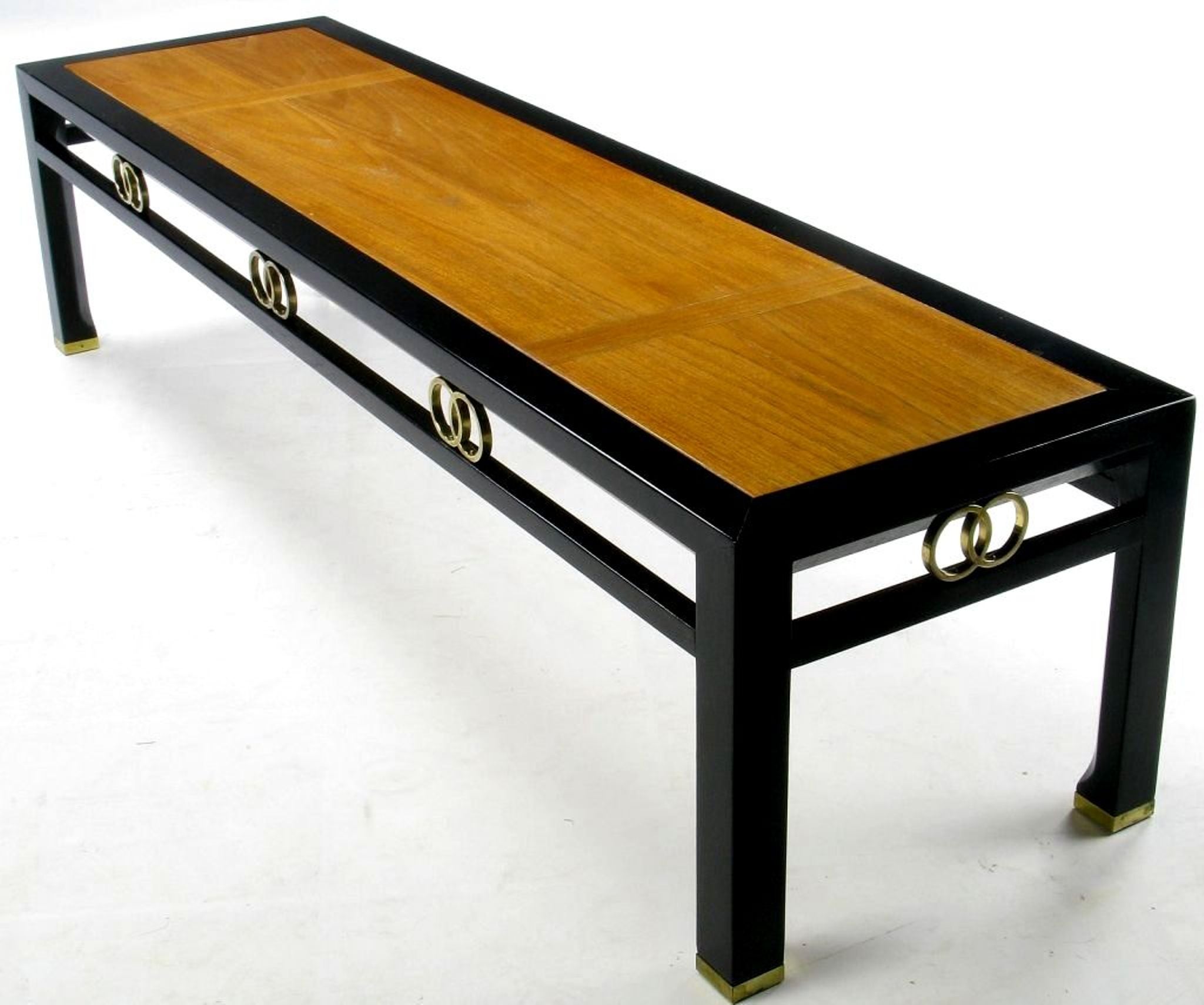 Michael Taylor Ebonized and Bleached Walnut Coffee Table for Baker For Sale