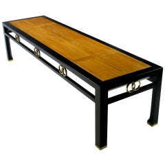 Michael Taylor Ebonized and Bleached Walnut Coffee Table for Baker