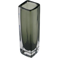 Smoked Sommerso Glass Vase