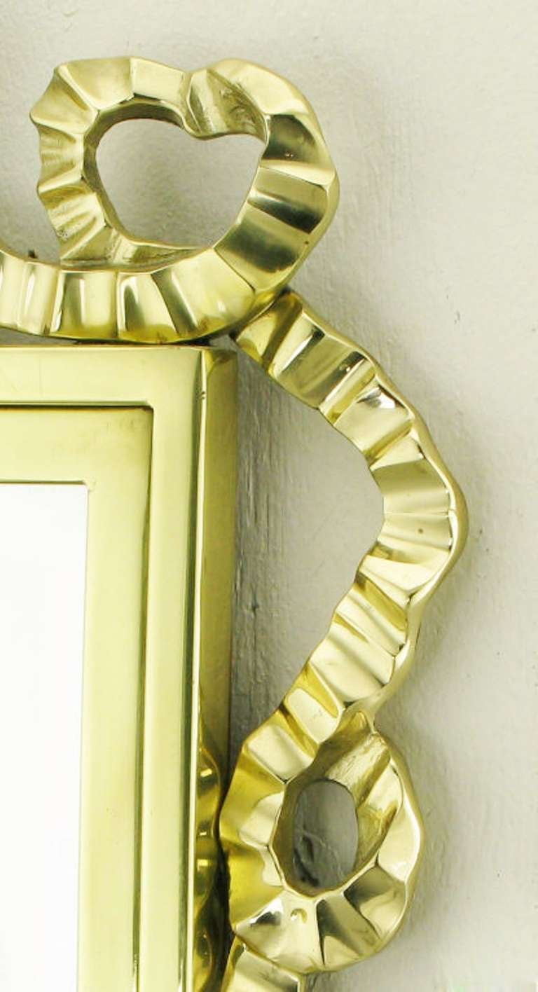 Solid Brass Ribbon Swag Wall Mirror 3